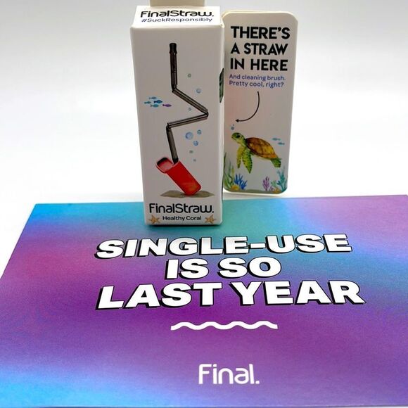 NWT FinalStraw Reusable Stainless Steel Foldable Straw - Coral - Picture 4 of 7